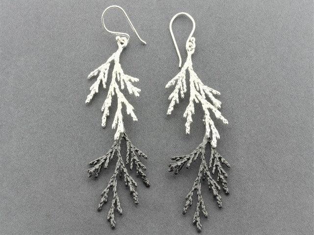 Stylish Lawson Cypress Earrings in Silver & Oxidized Finish - Perfect for Casual Wear, Parties, and Gift Giving