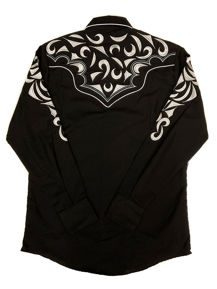 Men's Western Shirt - Rangers 141CA01 Black Cowboy Style Button-Up Shirt for Casual Wear, Rodeo & Country Music Events