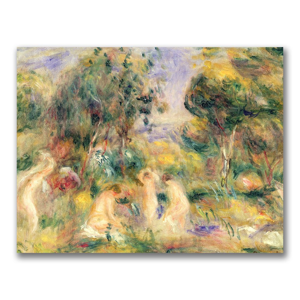 Trademark ART Pierre Renoir The Bathers Canvas Wall Art Print - 18x24 Inches Impressionist Painting for Living Room, Bedroom & Office Decor
