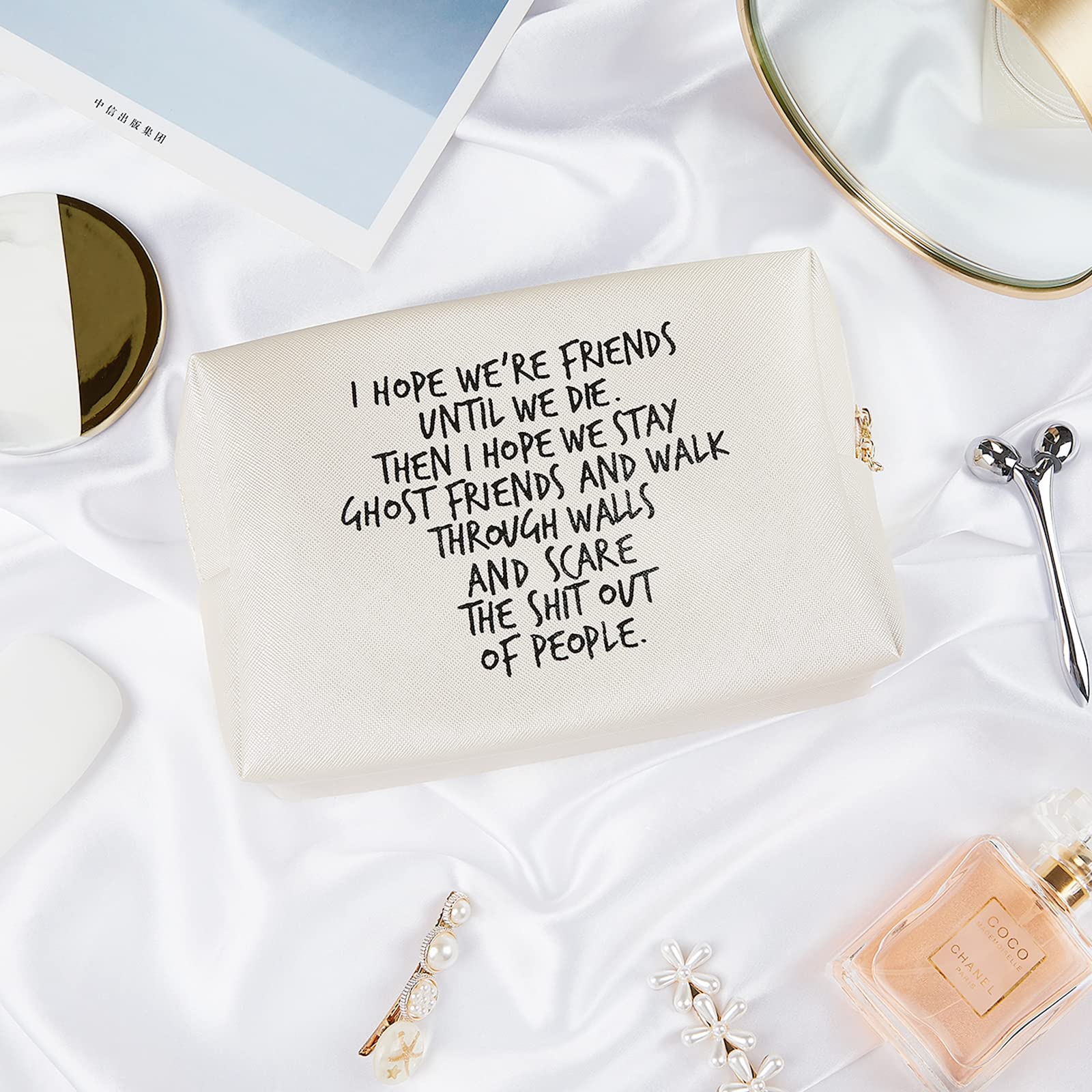 Best Friendship Gifts for Women - Cute Makeup Bag & Funny Gag Gift for Coworkers, BFFs & Soul Sisters | Birthday, Valentine's Day Presents | Perfect for Office, Travel & Daily Use