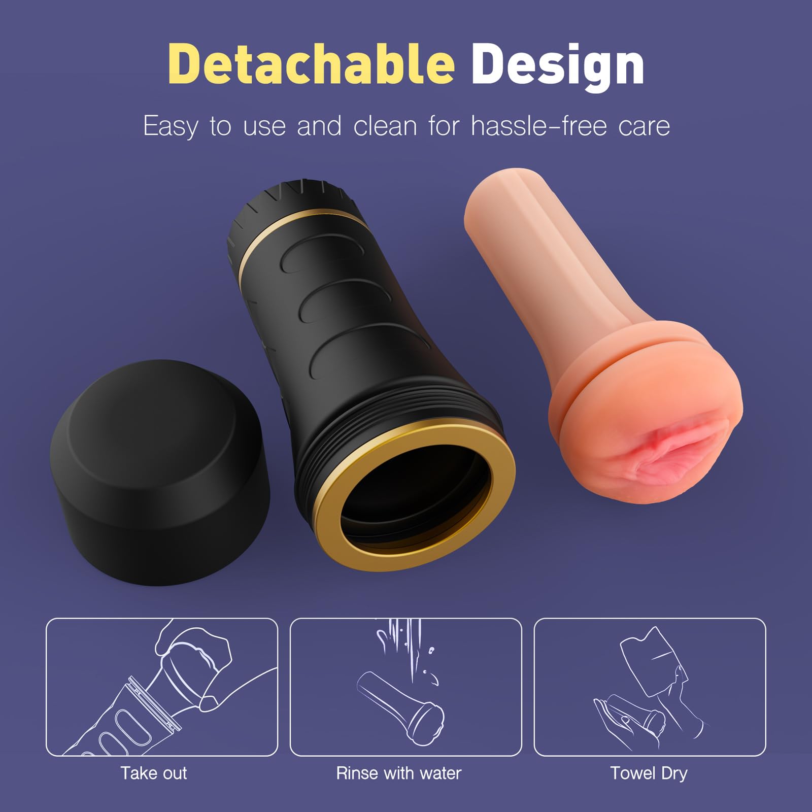 Realistic Male Masturbator for Men - Adjustable Twist Top Pocket Pussy Stroker | Soft Fleshy Penis Training Adult Toy | Discreet Solo Pleasure & Stress Relief at Home