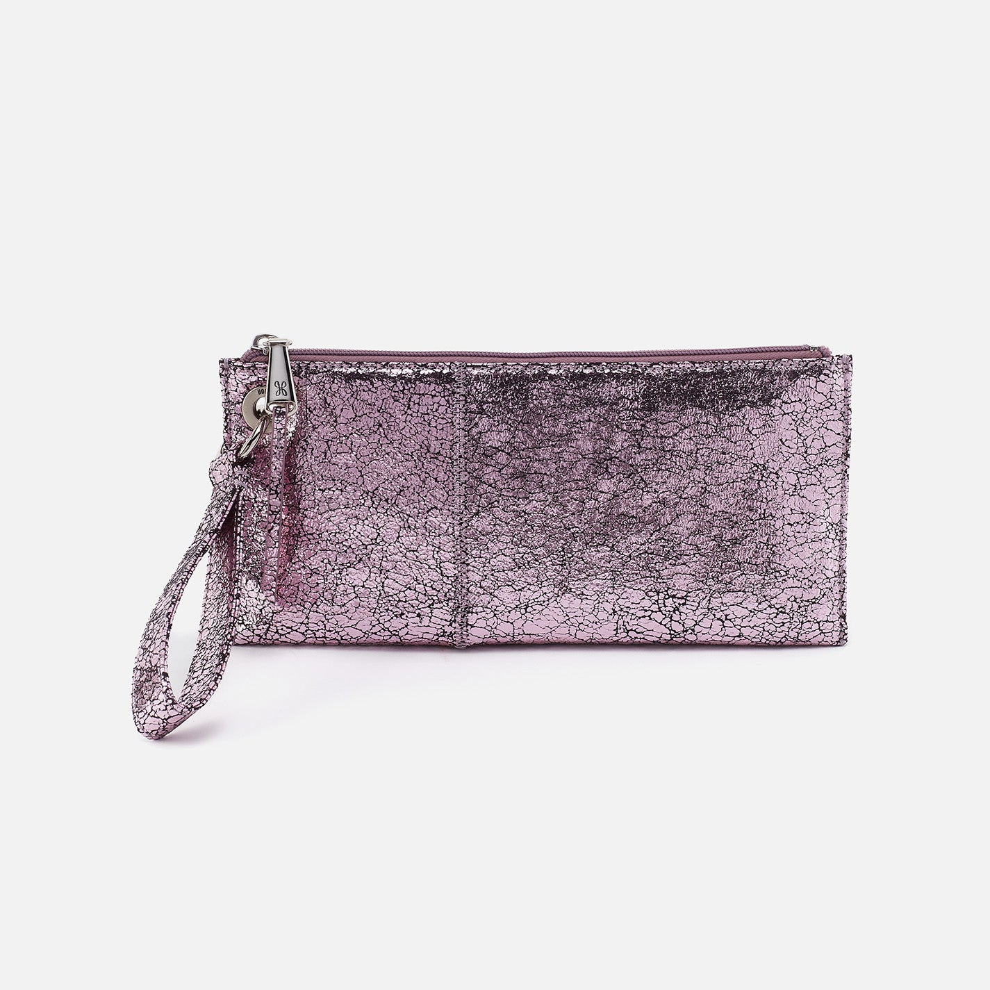 Vida Wristlet Handbag in Metallic Leather - Blush Crackle Finish | Stylish Crossbody Clutch for Women | Perfect for Parties, Date Nights & Evening Events