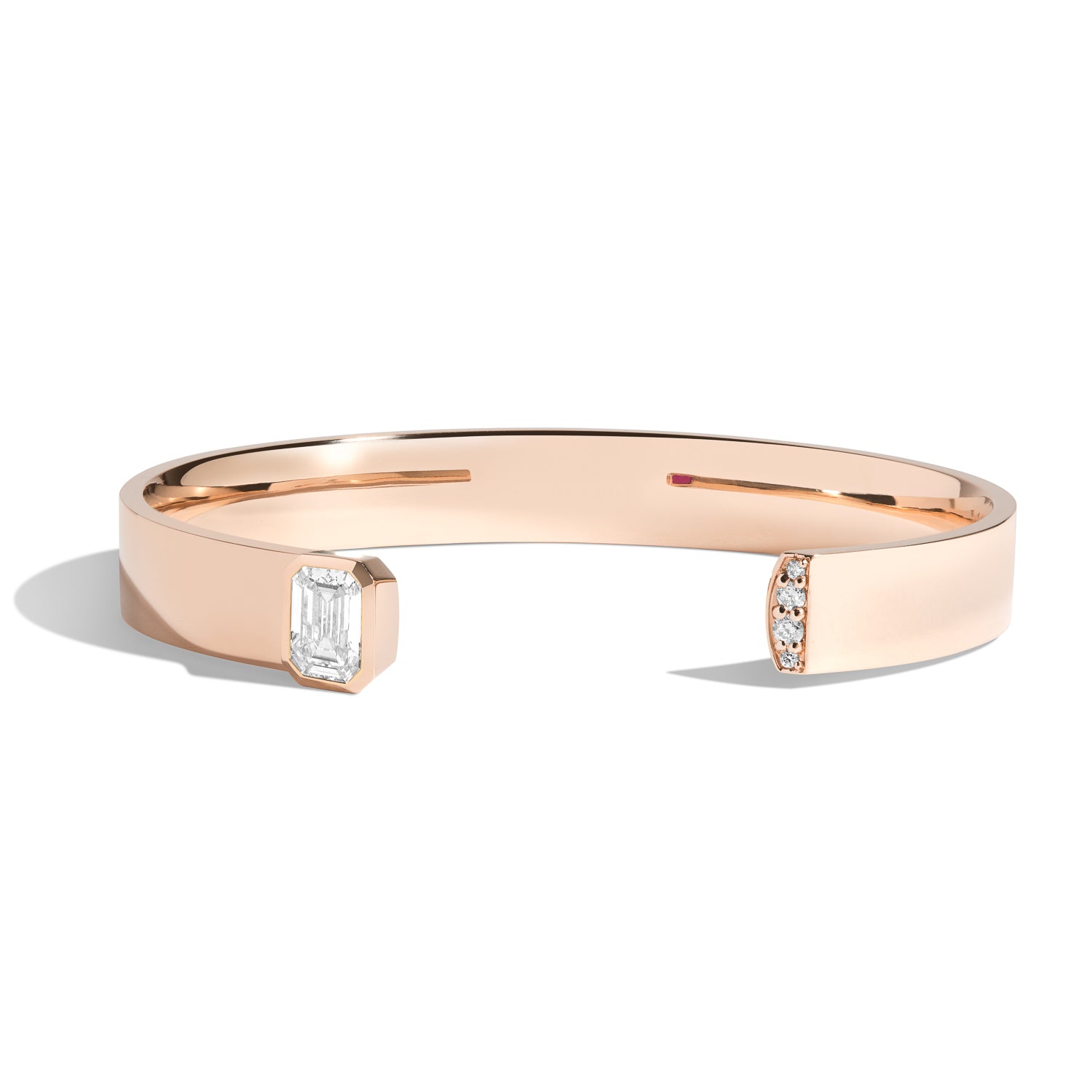 Exquisite Emerald Cut Diamond Cuff Bracelet with Pavé Setting - Perfect for Weddings, Anniversaries & Special Occasions
