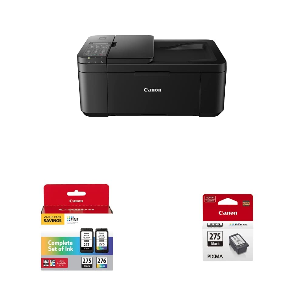 Canon PIXMA TR4720 Wireless All-in-One Printer with Auto Document Feeder, Mobile Printing, Fax - Home & Office Use | Includes PG-275/CL-276 Ink Combo Pack & Black Ink Tank | Perfect for Remote Work, School Projects & Small Business Printing