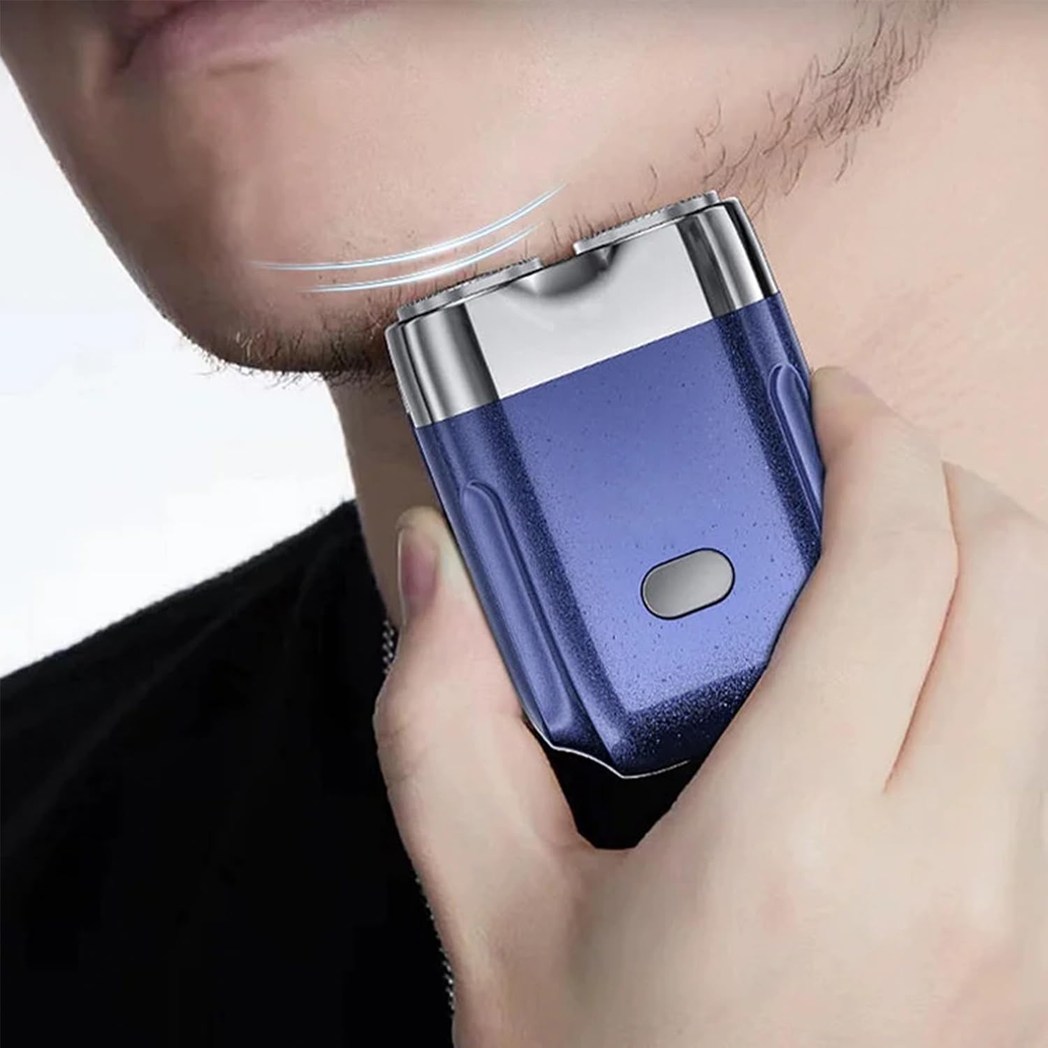 Mini Portable Magnetic Waterproof Electric Shaver - Dual Head USB Rechargeable Rotary Shaver for Men, Compact Travel Shaver with Upgraded Blade (Blue) - Perfect for Travel, Gym, and On-the-Go Grooming