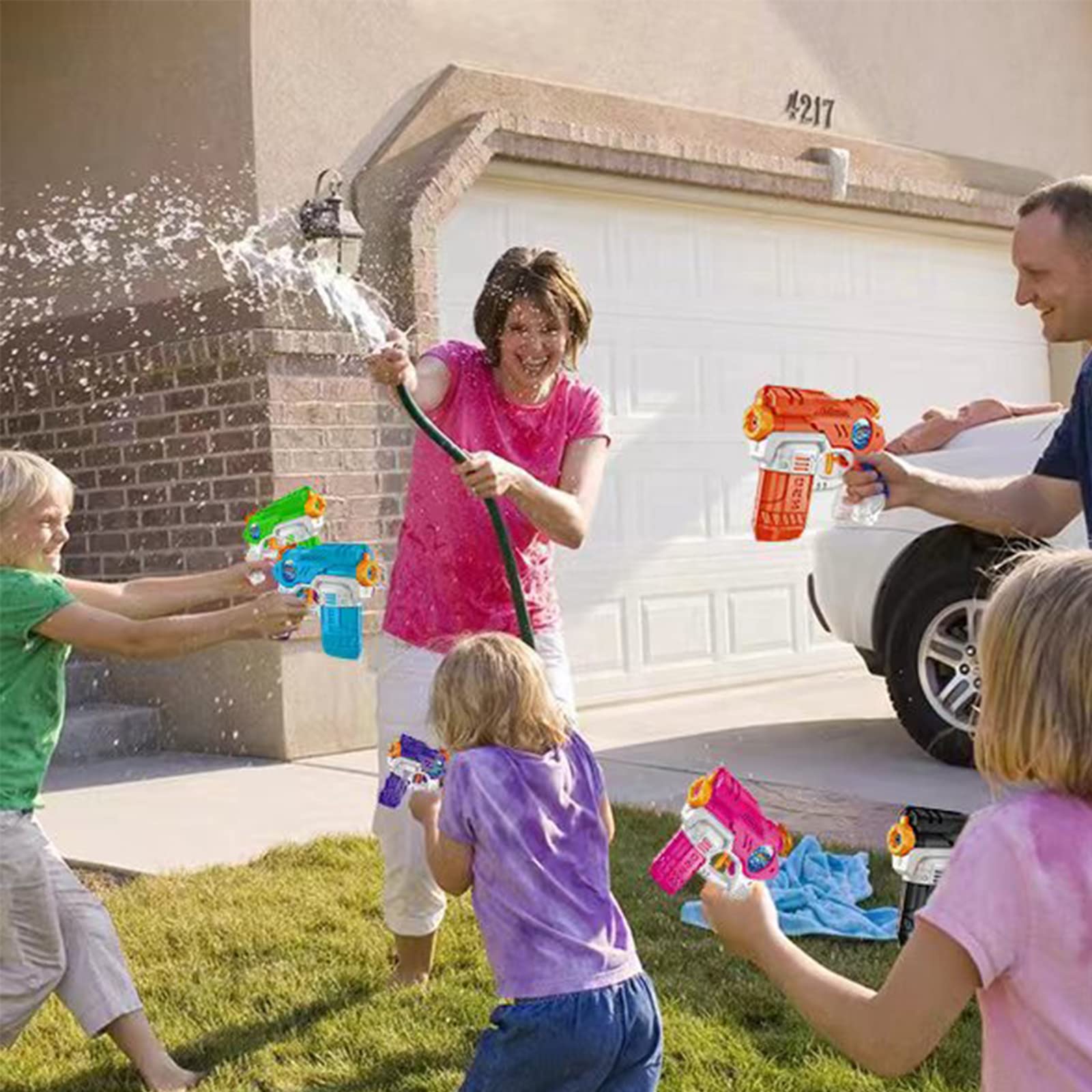 **6 Pack Water Guns for Kids - 220CC Large Capacity Squirt Guns with 15-20 Feet Range, Outdoor Water Blaster Toys for Boys & Girls - Perfect for Pool, Beach, Backyard Battles & Summer Water Fights**