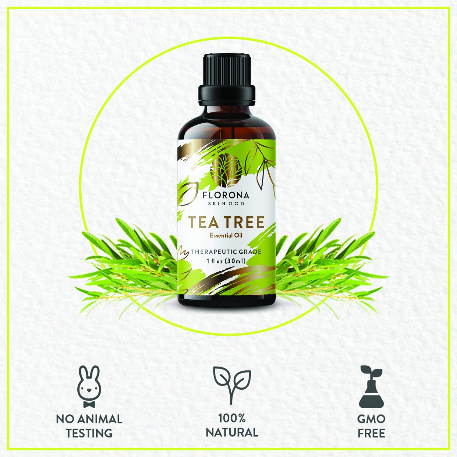 100% Pure Tea Tree Essential Oil - 1 fl oz Natural Hair & Skin Care, Aromatherapy Diffuser, Scented Candle & Soap Making - Perfect for Relaxation, Acne Treatment & Home Spa
