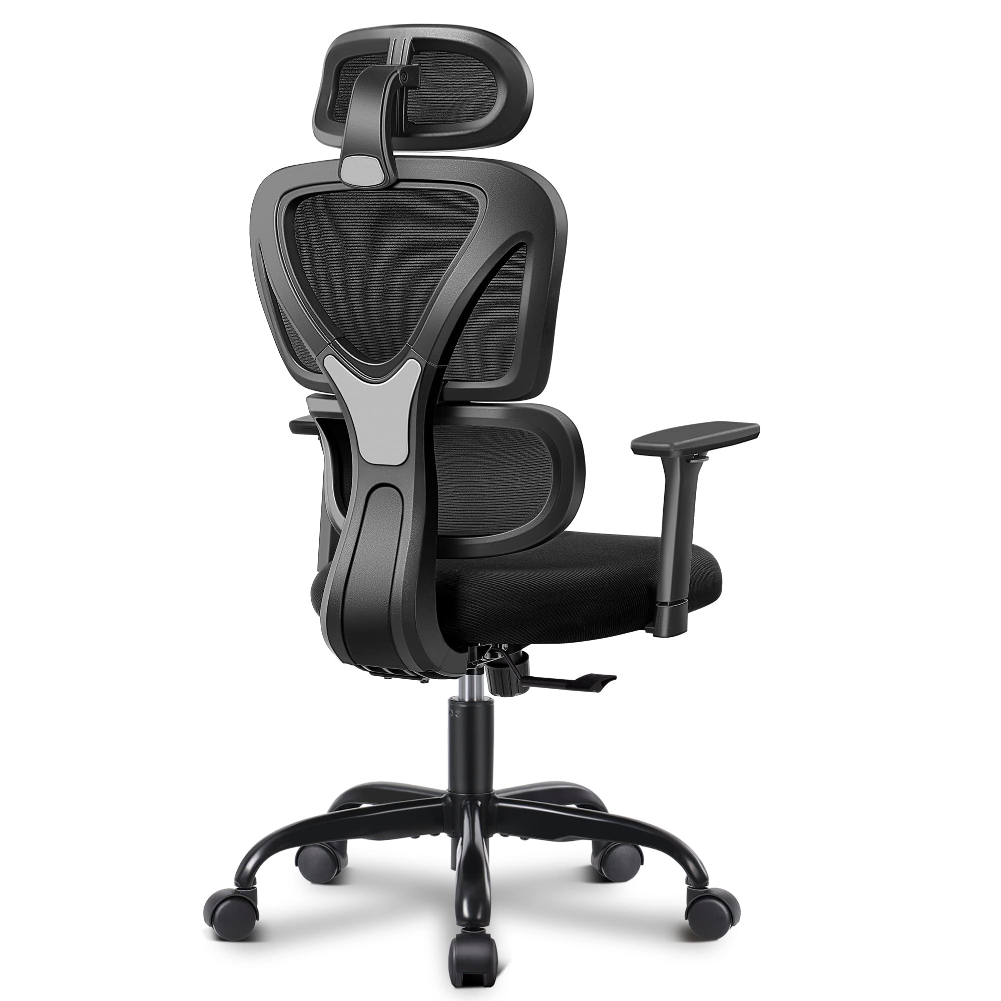 FelixKing Ergonomic Office Chair - High Back Mesh Computer Chair with Adjustable Lumbar Support, Headrest & Armrests - Comfortable Gaming & Desk Chair for Home, Office & School (Black) - Perfect for Long Work Hours, Online Classes & PC Gaming Sessions