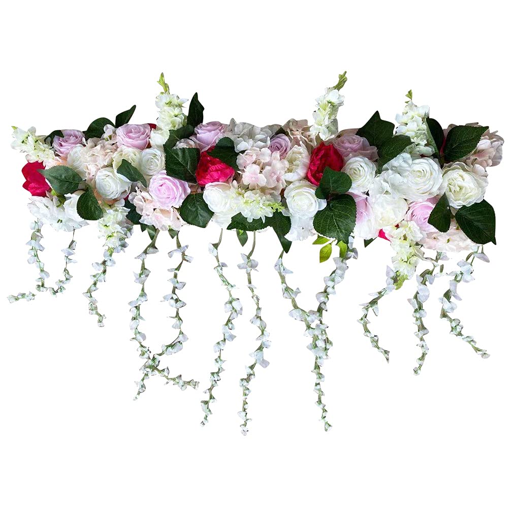 Gdrasuya10 1M Artificial Silk Wedding Arch Flowers - DIY Silk Flower Row for Party, Wedding, Office Decor - Perfect for Backdrop, Ceremony Decorations & Event Styling