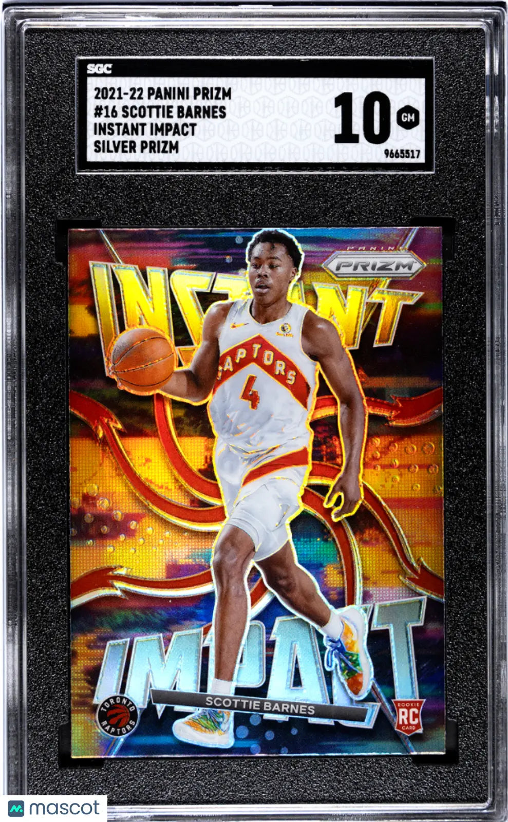 2021-22 Panini Prizm Scottie Barnes Instant Impact Silver Prizm Rookie Card SGC 10 Gem Mint - Perfect for NBA Collectors & Toronto Raptors Fans Display