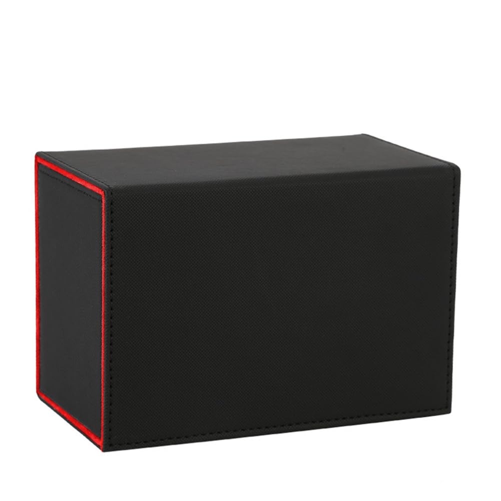Premium Lozjokad Card Deck Box with Flip Dice Tray - Durable Storage Case for MTG, Pokemon & Sports Playing Cards (Black+Red) - Perfect for Game Nights, Travel & Card Collection Organization