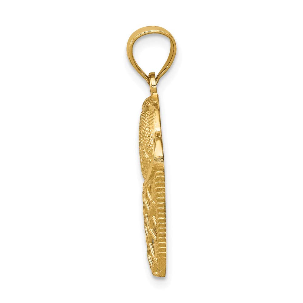 14K Solid Yellow Gold Men's Basketball Hoop Pendant Charm Necklace - Perfect Gift for Basketball Lovers & Sports Enthusiasts