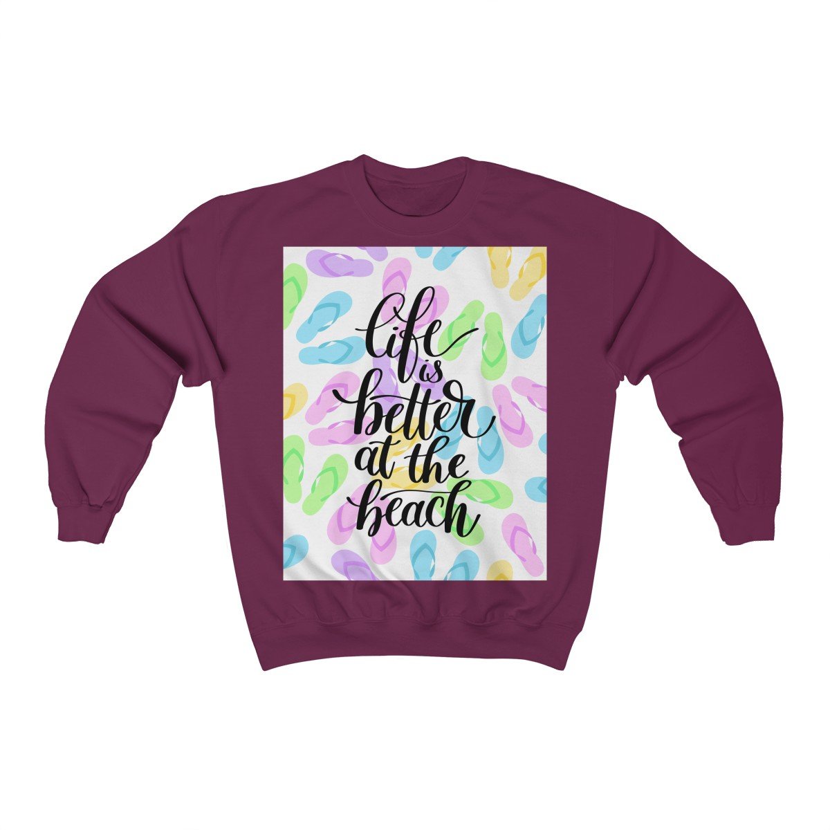 Life Is Better at The Beach Sweatshirt - Cozy Pullover Hoodie for Women & Men - Perfect for Beach Vacations, Casual Outings & Relaxing at Home