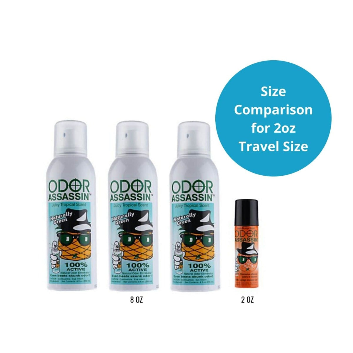Odor Assassin Coconut Mango Travel Size 2.2oz - Natural Deodorizer Spray for Shoes, Gym Bags & Travel - Eliminates Odors Instantly - Fresh Coconut Mango Scent
