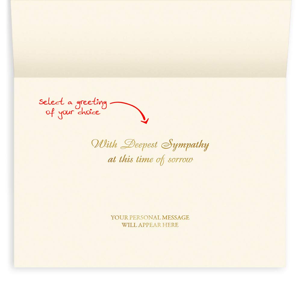 25 Personalized Sympathy Cards with Foil-Lined Envelopes - Elegant Condolence Greeting Cards for Funeral, Memorial & Loss - Perfect for Business or Personal Use - Express Your Heartfelt Sympathy