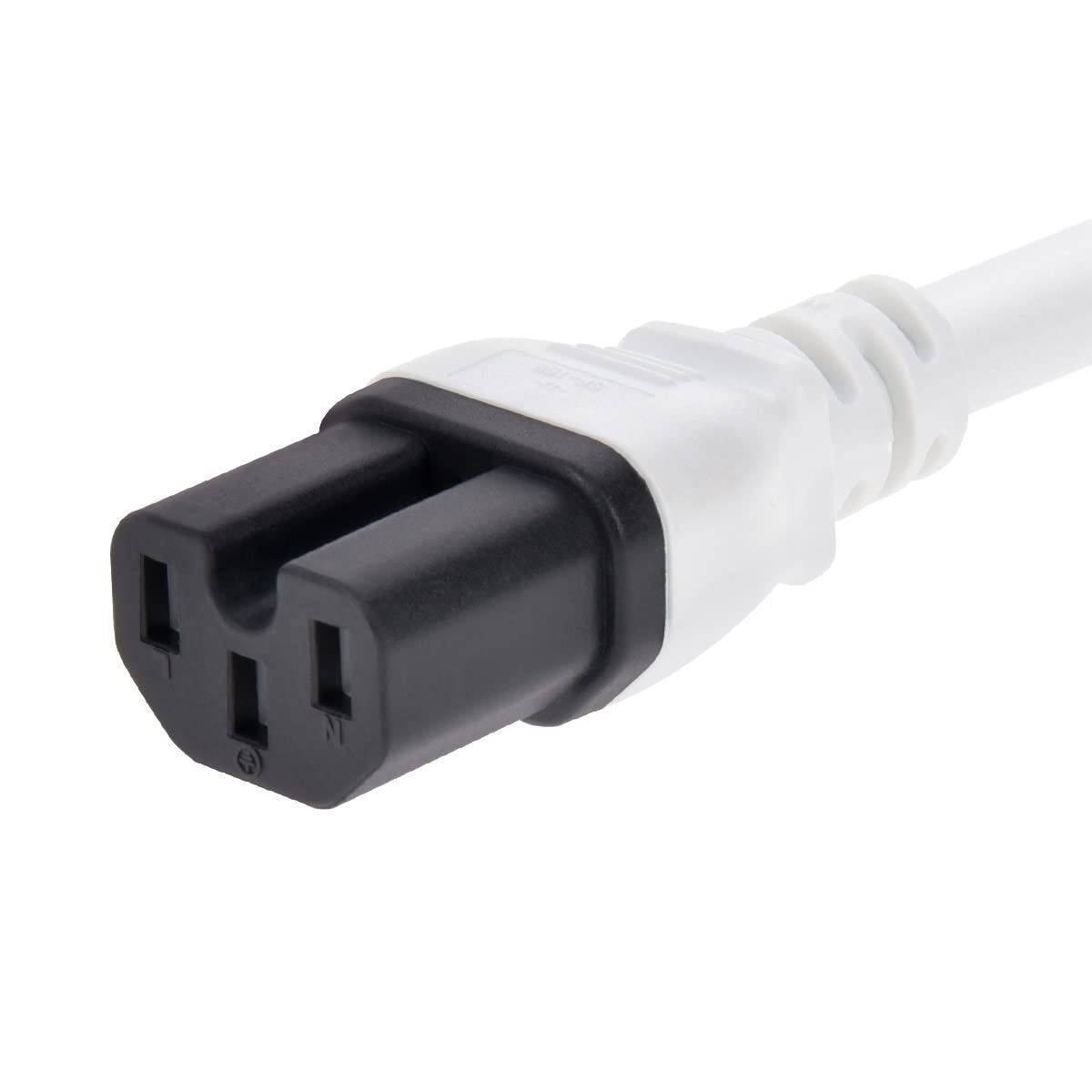 6ft Heavy Duty Power Cord - NEMA 5-15P to C15 AC Power Cable, 15A 125V 14AWG SJT, Replacement Computer Monitor PC Power Supply Cord, 10 Pack White - Perfect for Office Workstations, Gaming Setups & Home Electronics