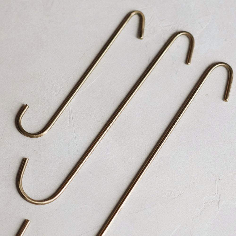 Long Brass Utility Hook - Heavy Duty Wall Hooks for Hanging Coats, Hats & Bags - Perfect for Entryway, Garage & Closet Organization