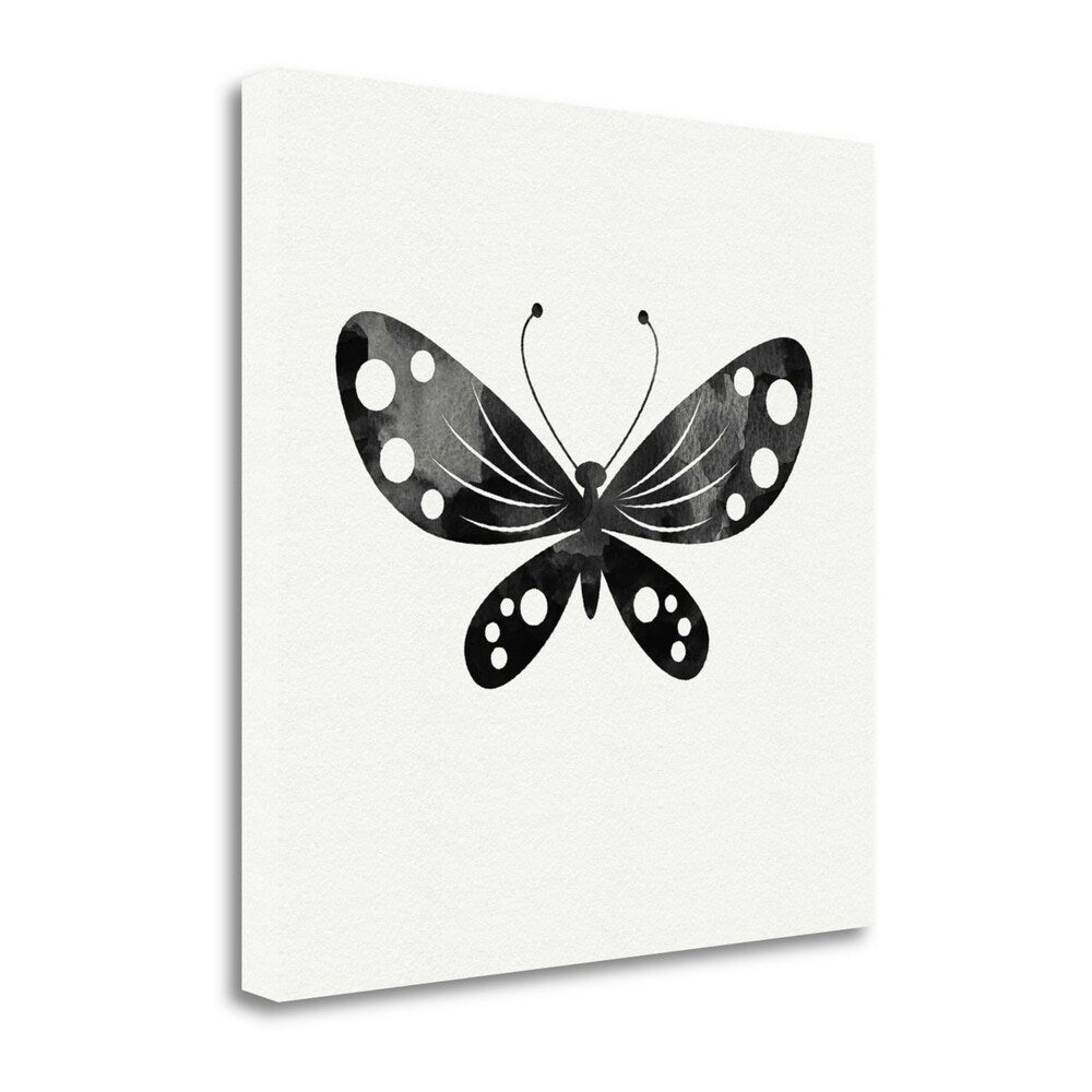 Black And White Butterfly III By Linda Woods - Premium Giclee Art Print on Gallery Wrapped Canvas - Elegant Wall Decor for Living Room, Bedroom & Office