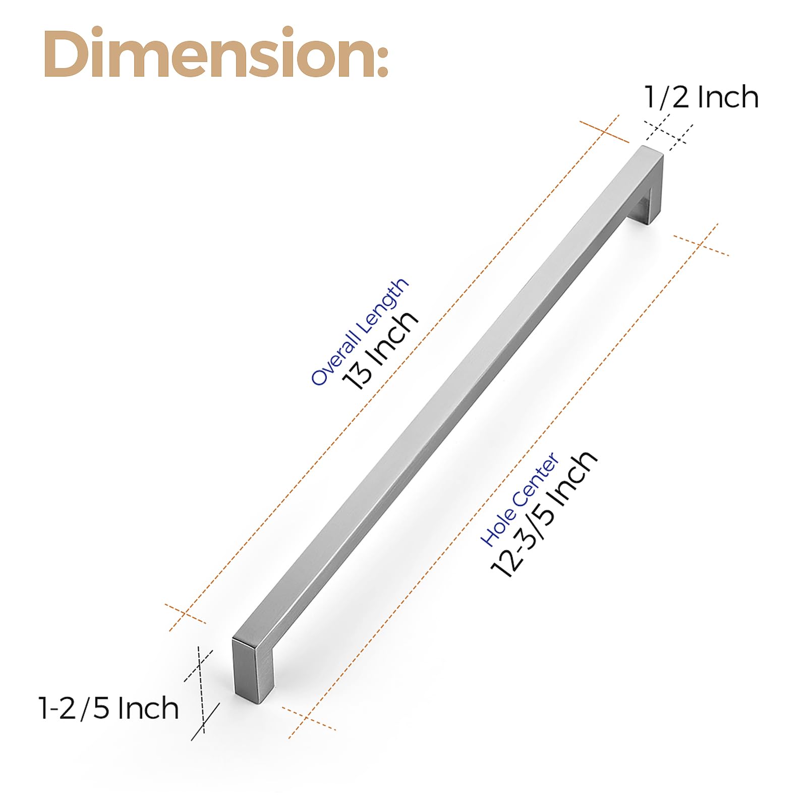 Ravinte 18 Pack 12-3/5 Inch Kitchen Cabinet Handles - Satin Nickel & Brushed Nickel Drawer Pulls - Durable Cabinet Hardware for Kitchen, Bathroom, Dresser & Furniture (Perfect for Modern Home Upgrade)