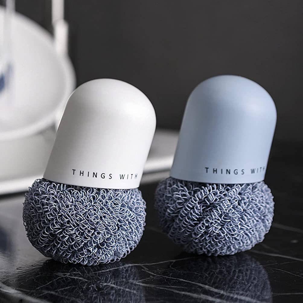 2-Pack Washing Brush & Pan Brush Set - Heavy Duty Cleaning Brushes for Kitchen, Bathroom, Floors - Perfect for Scrubbing Pots, Pans, Tiles, and Grout