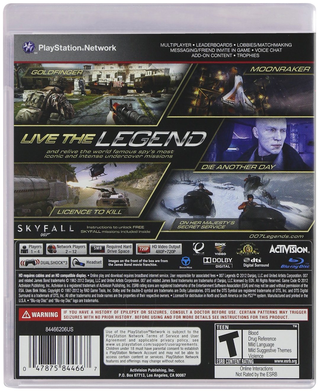 007 Legends - PlayStation 3 Game | Action-Adventure Spy Video Game for PS3 | Perfect for James Bond Fans & Movie-Based Gaming