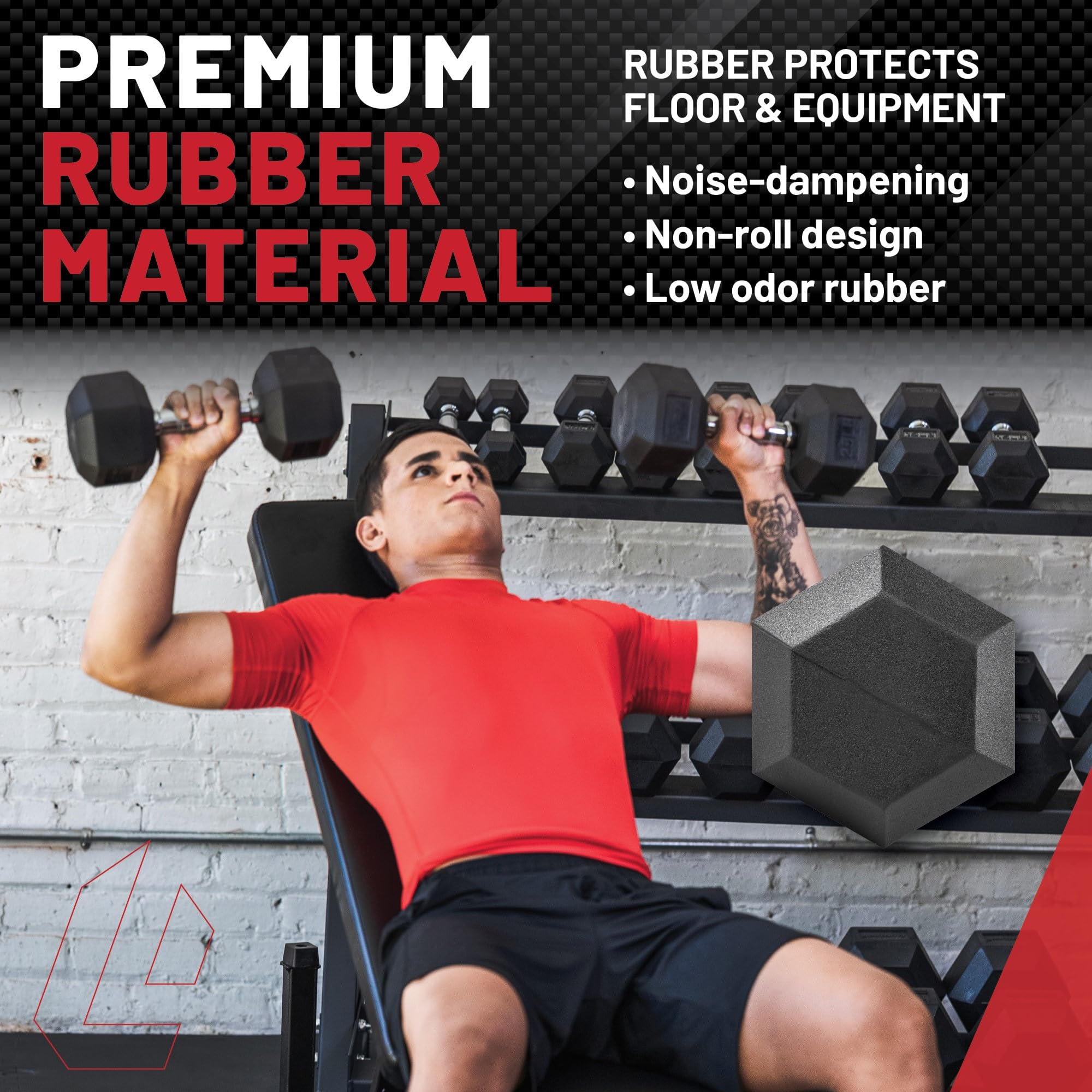 Premium Rubber Wrapped Hex Dumbbells - Ergonomic Knurled Handle for Home Gym & Strength Training - Lifeline Fitness Dumbells for Men & Women - Ideal for Weightlifting, CrossFit & Full Body Workouts
