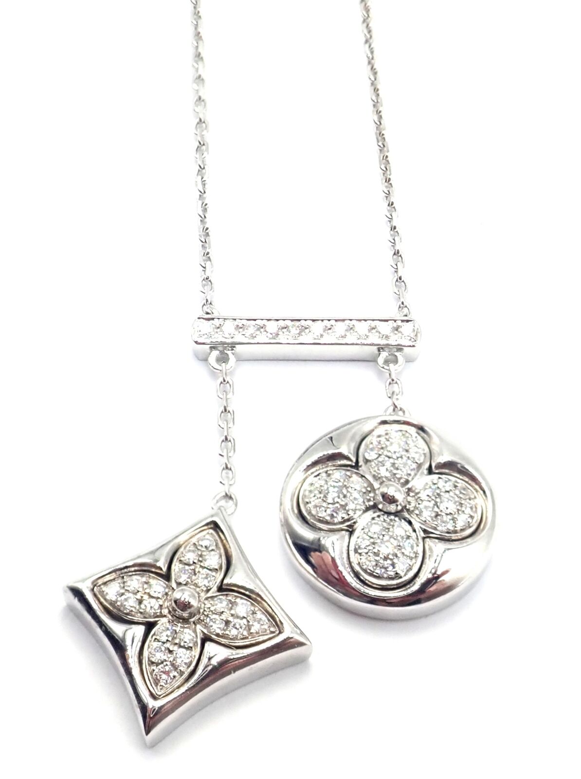 Authentic Louis Vuitton Blossom 18k White Gold Diamond Pendant Necklace - Luxury Jewelry for Women, Perfect for Weddings, Anniversaries & Special Occasions