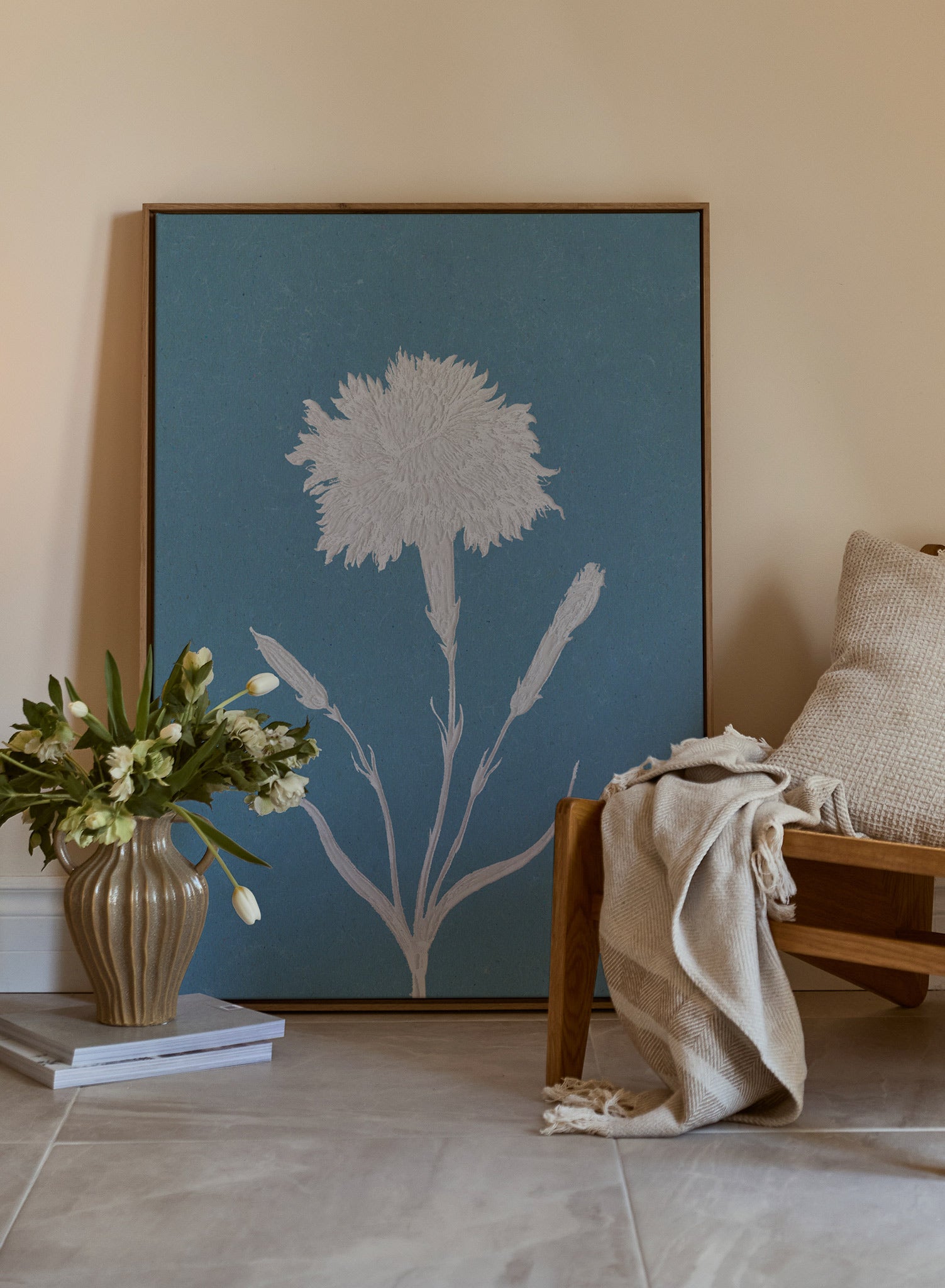 Papercut Carnation Art Print - Elegant Floral Wall Decor for Home, Office & Gift Giving
