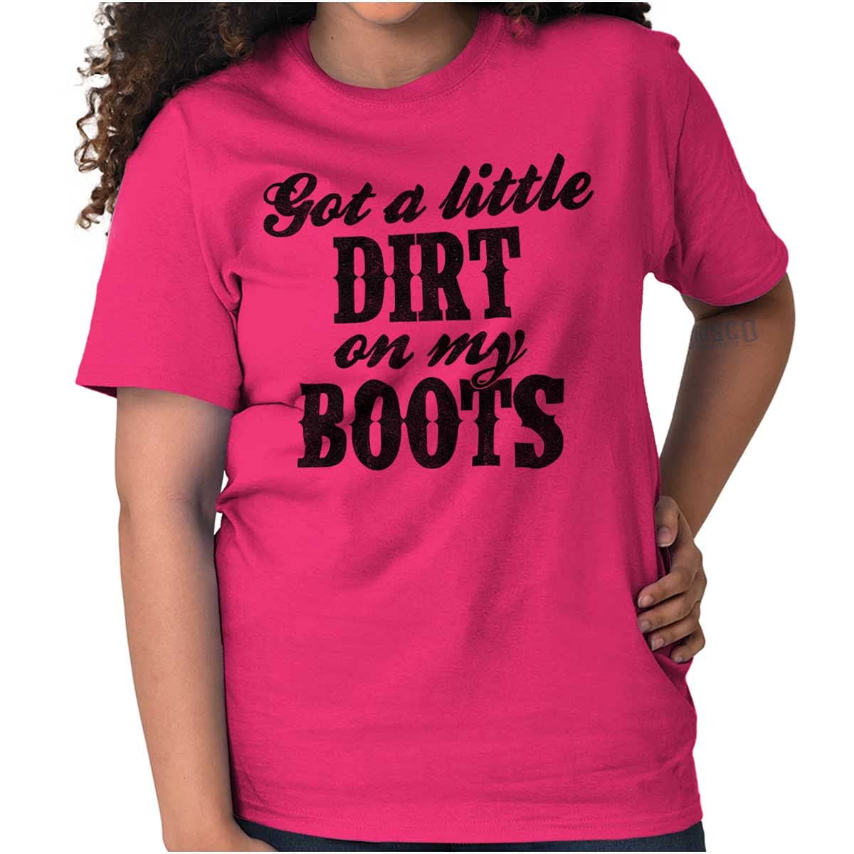 Brisco Brands Little Dirt Boots Cute Southern Women's Graphic T-Shirt - Comfortable Cotton Tee for Casual Wear, Country Outfits & Southern Style Fashion