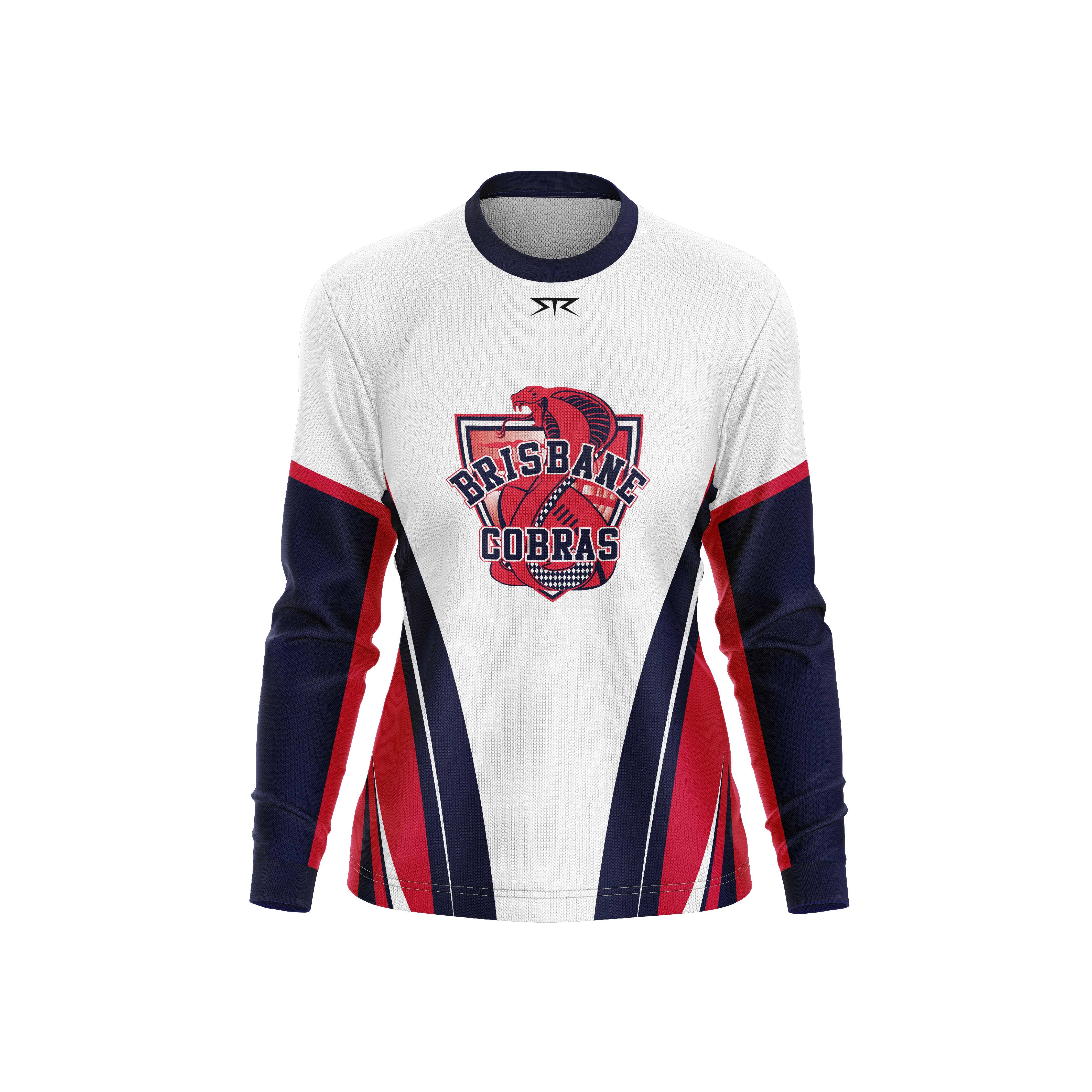 Brisbane Cobras Women's Long Sleeve Training Shirt - Moisture Wicking Performance Tee for Soccer, Rugby & Fitness Workouts