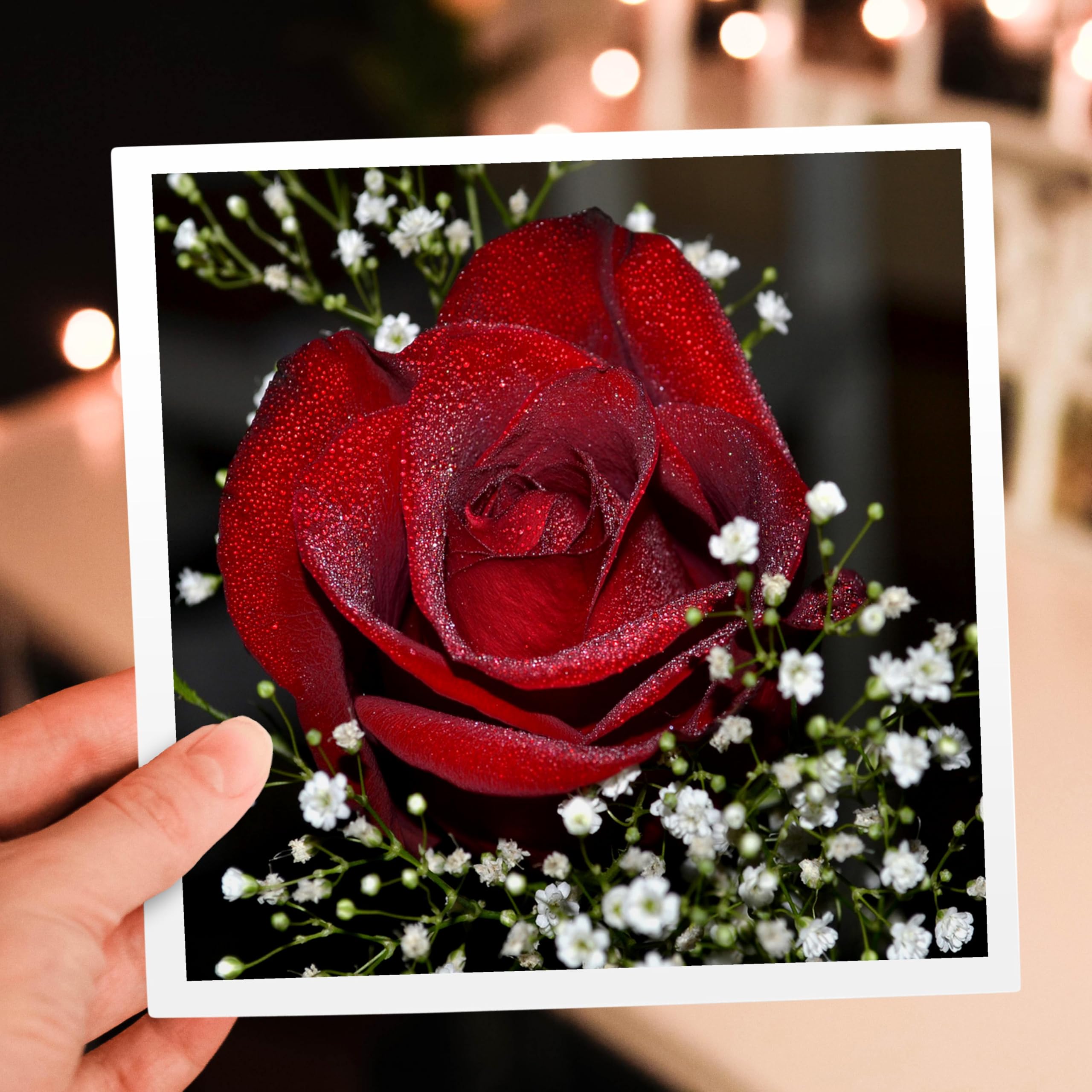 3dRose 009 Red Rose Greeting Cards - Set of 12 (6x6 Inches) | Beautiful Floral Stationery for Birthdays, Anniversaries & Thank You Notes | Perfect for Handwritten Messages & Special Occasions