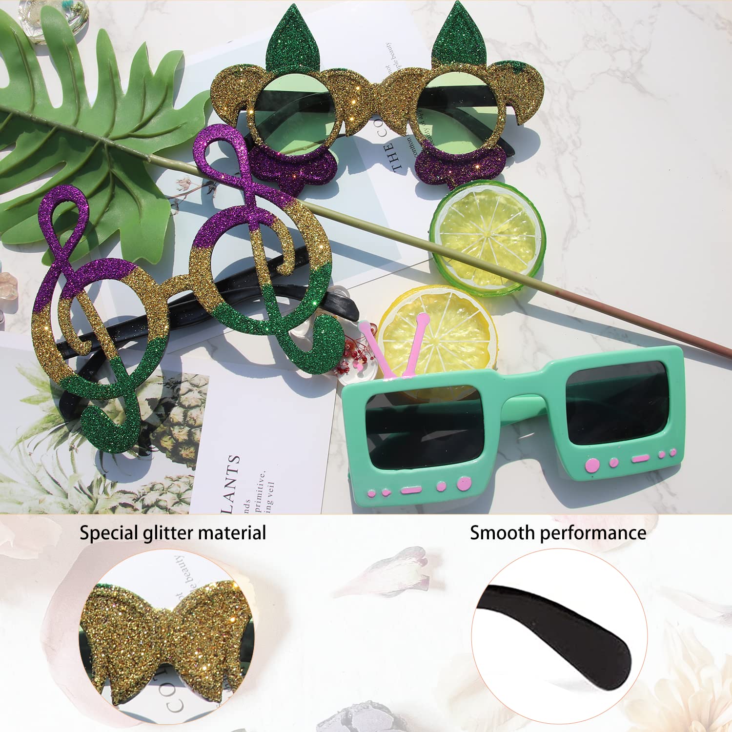 12 Pack Funny Party Sunglasses for Adults & Kids - Novelty Costume Glasses, Photo Booth Props, Themed Party Favors - Perfect for Halloween, Birthday Parties, Bachelorette Events & Costume Celebrations