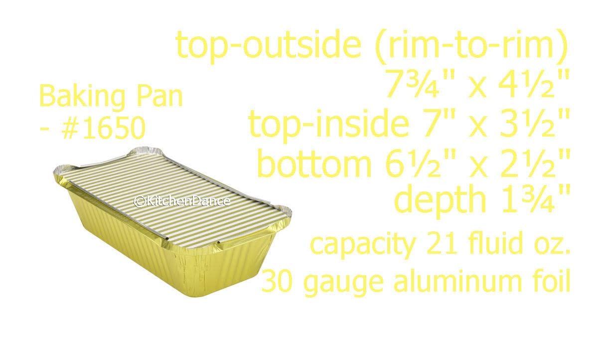 KitchenDance Disposable Aluminum Loaf Pans with Lids - 1.5 lb Rectangular Foil Baking Pans for Cakes, Cobblers, Bread & Meal Prep - Heavy Duty Gold Aluminum Containers (125 Pack) - Perfect for Home Baking, Party Catering & Food Storage