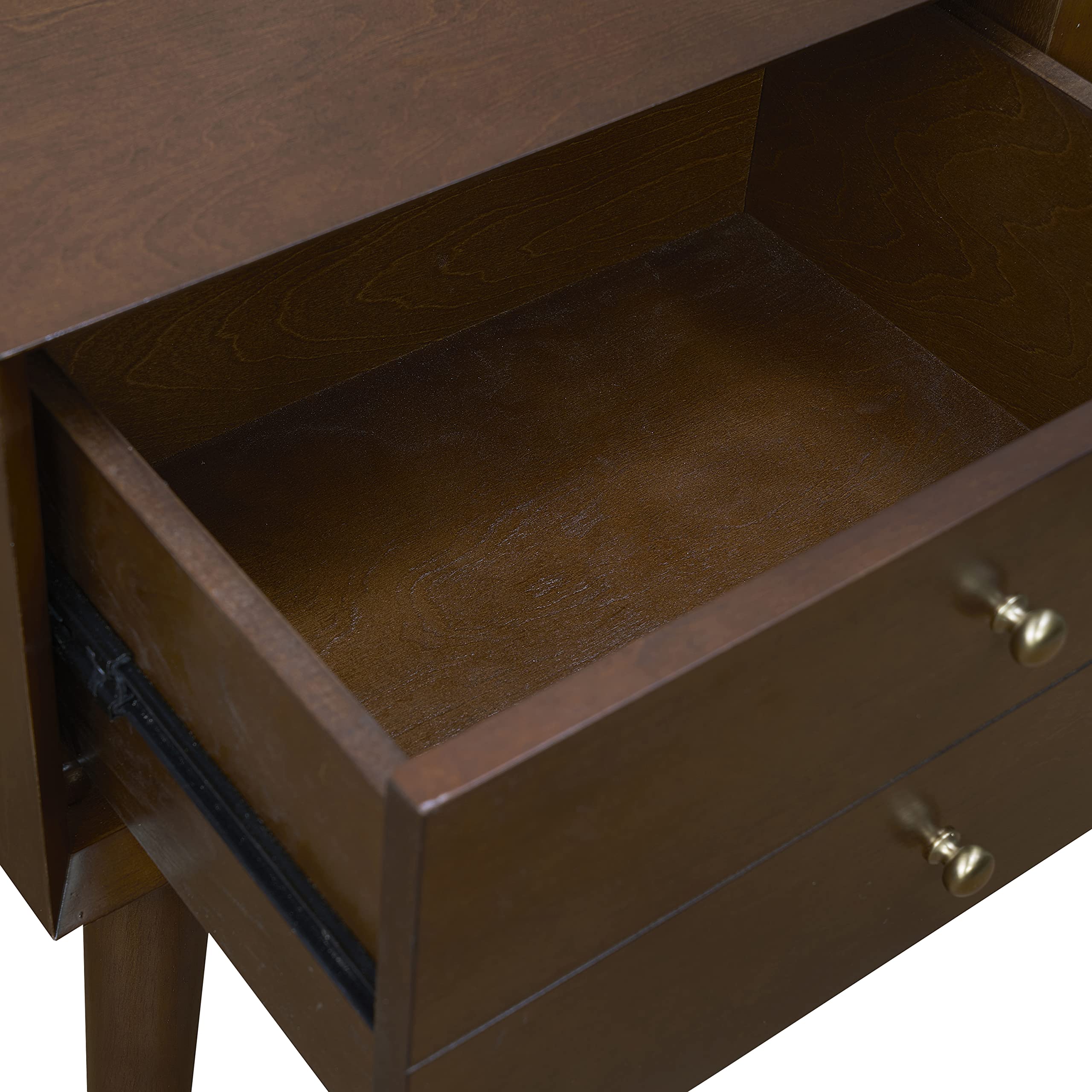 Crosley Furniture Landon Nightstand Side Table with Drawer - Solid Mahogany Wood Bedside Table for Bedroom, Living Room & Office Use