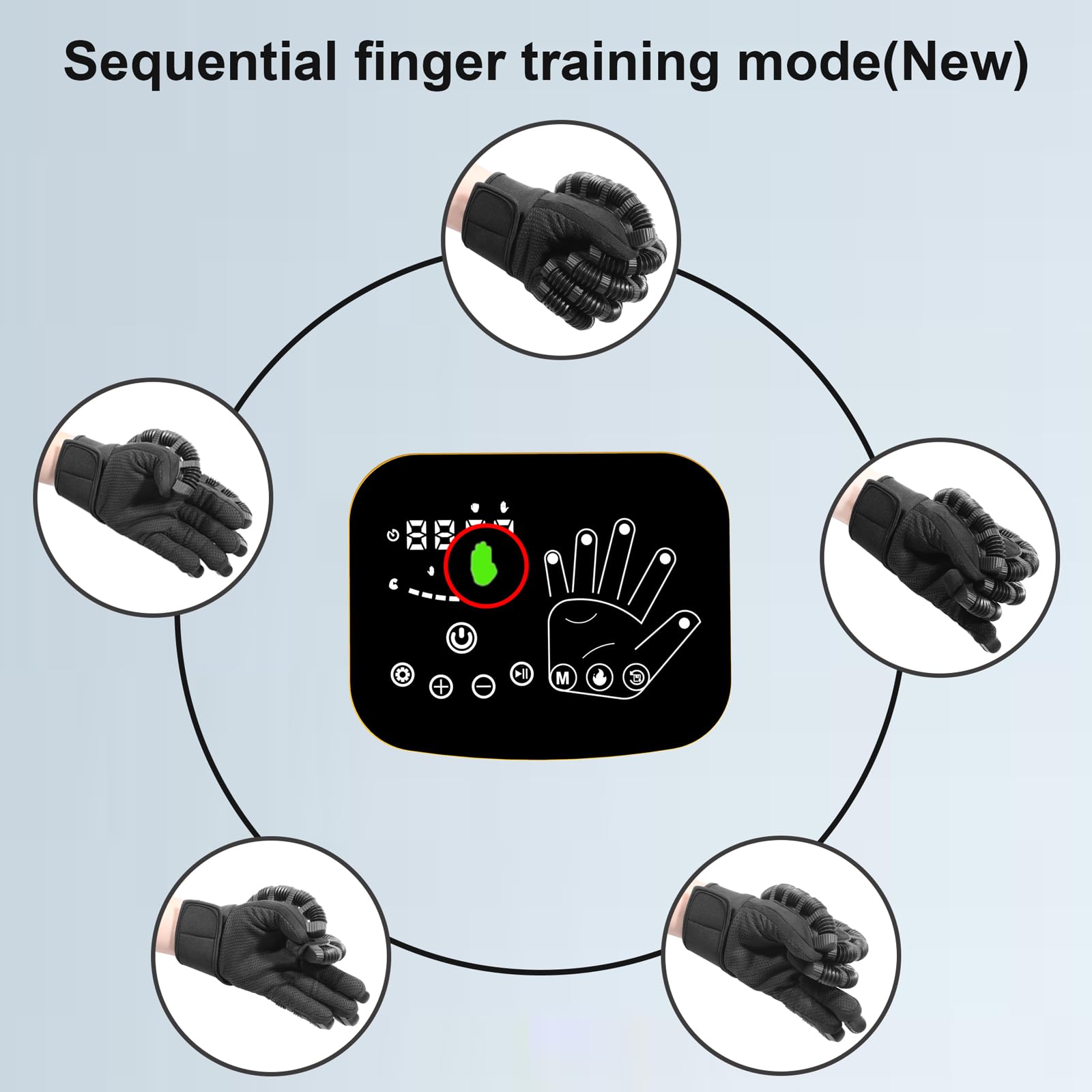 Finger Rehabilitation Device - Electric Heated Hand Orthosis for Arthritis, Cerebral Palsy & Stroke Recovery - Hand Therapy Equipment for Men & Women - Improve Finger Mobility & Pain Relief at Home/Clinic