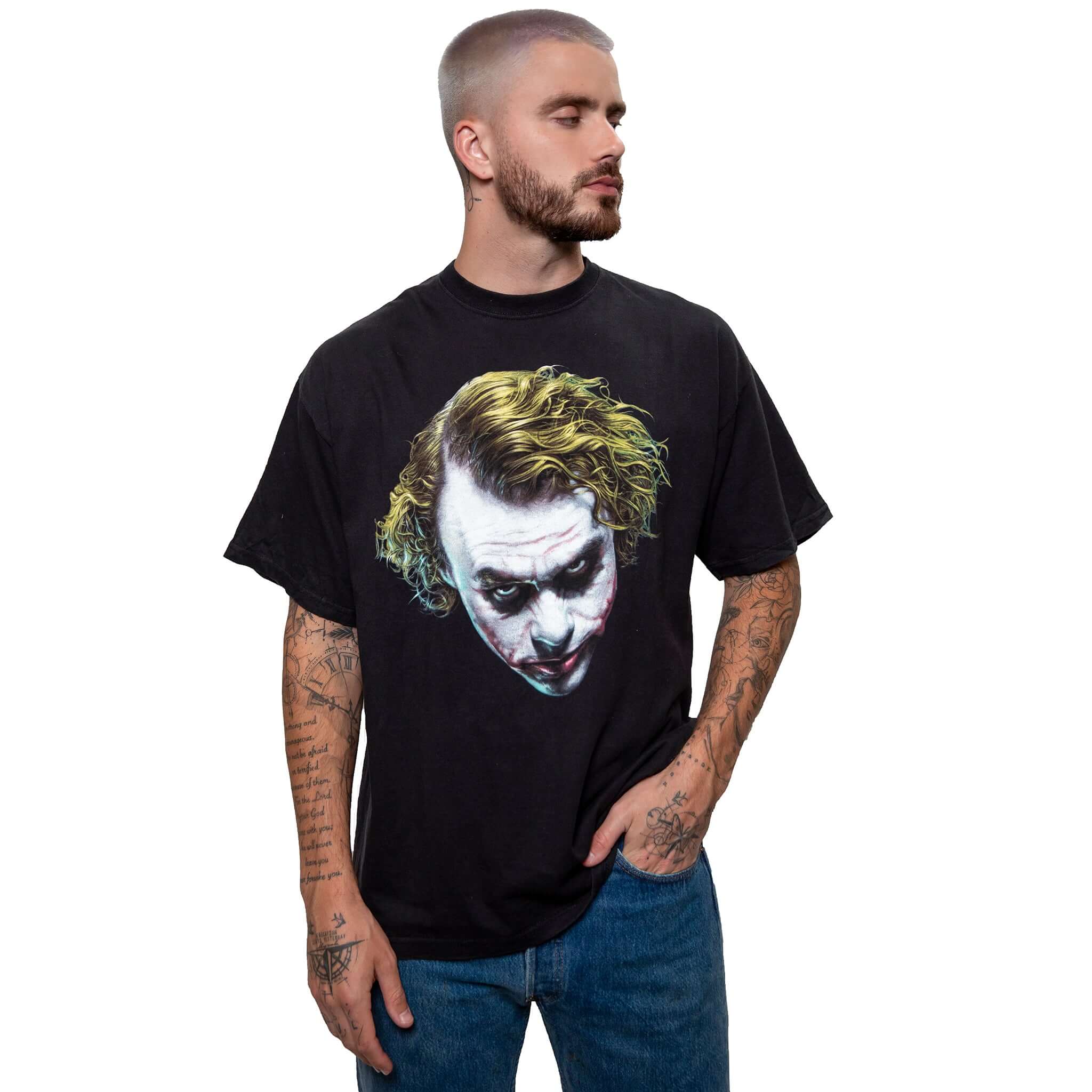 Vintage Batman Movie The Dark Knight Joker Graphic Tee Shirt for Men - Size XL - Cool Superhero & Movie Fan Gift for Halloween, Cosplay & Casual Wear