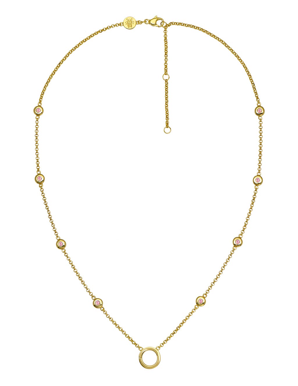 Goldbug Collection Pink Tourmaline Bezel Charm Necklace - Elegant Rose Gold Jewelry for Women | Perfect for Valentine's Day Gifts, Anniversary Presents & Special Occasions