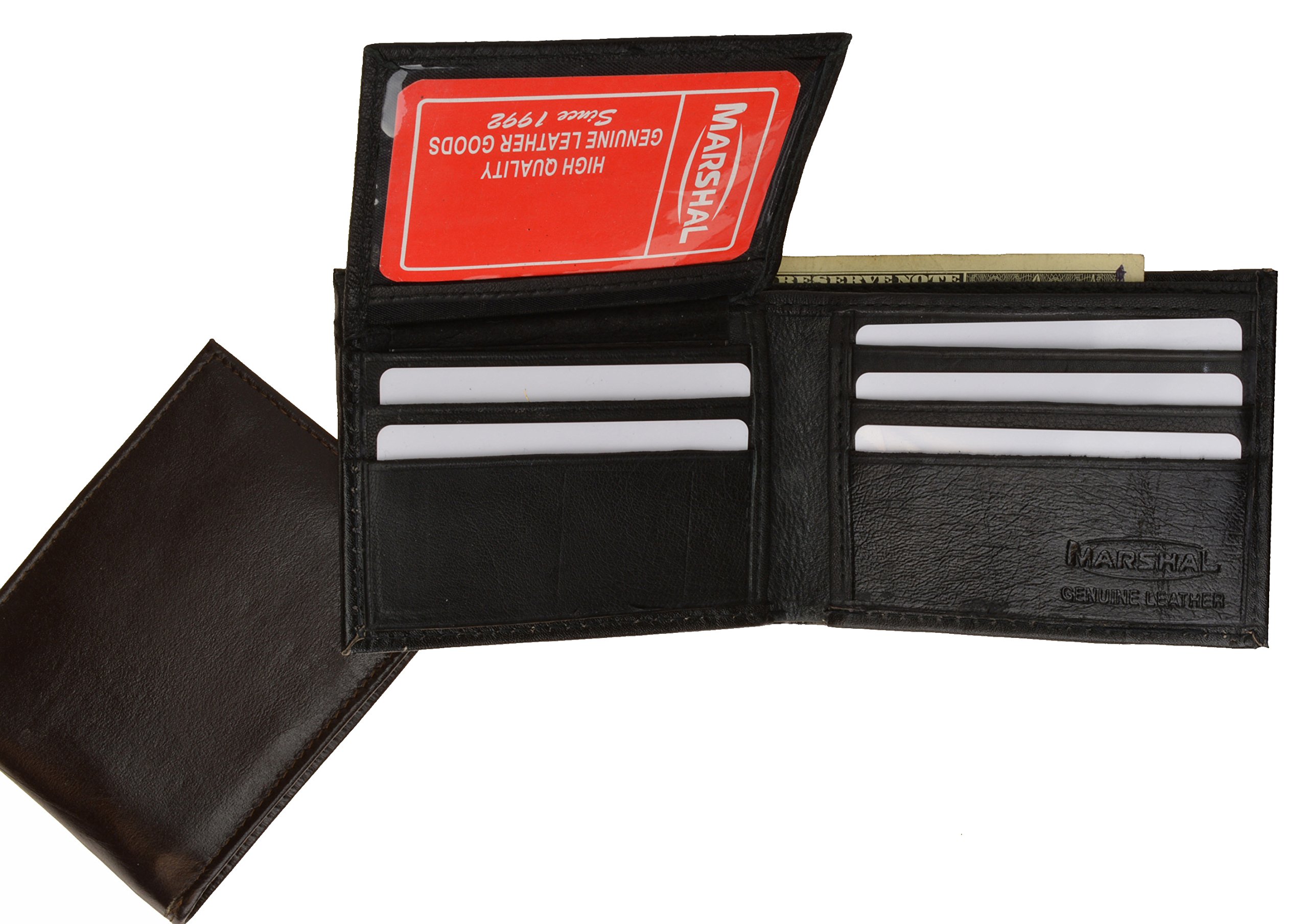 100% Genuine Leather Men's Wallet & Card Holder - Slim RFID Blocking Bifold Wallet for Men - Perfect for Everyday Use, Travel, and Business (Black #1143)
