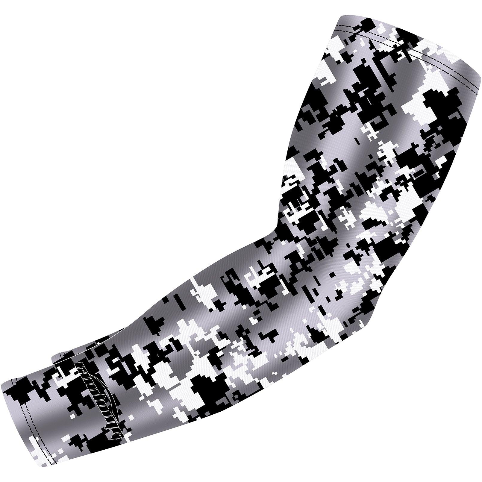 Digital Camo Gray Compression Arm Sleeve for Youth & Adults - UV Protection & Moisture Wicking for Sports, Running, Basketball & Outdoor Activities