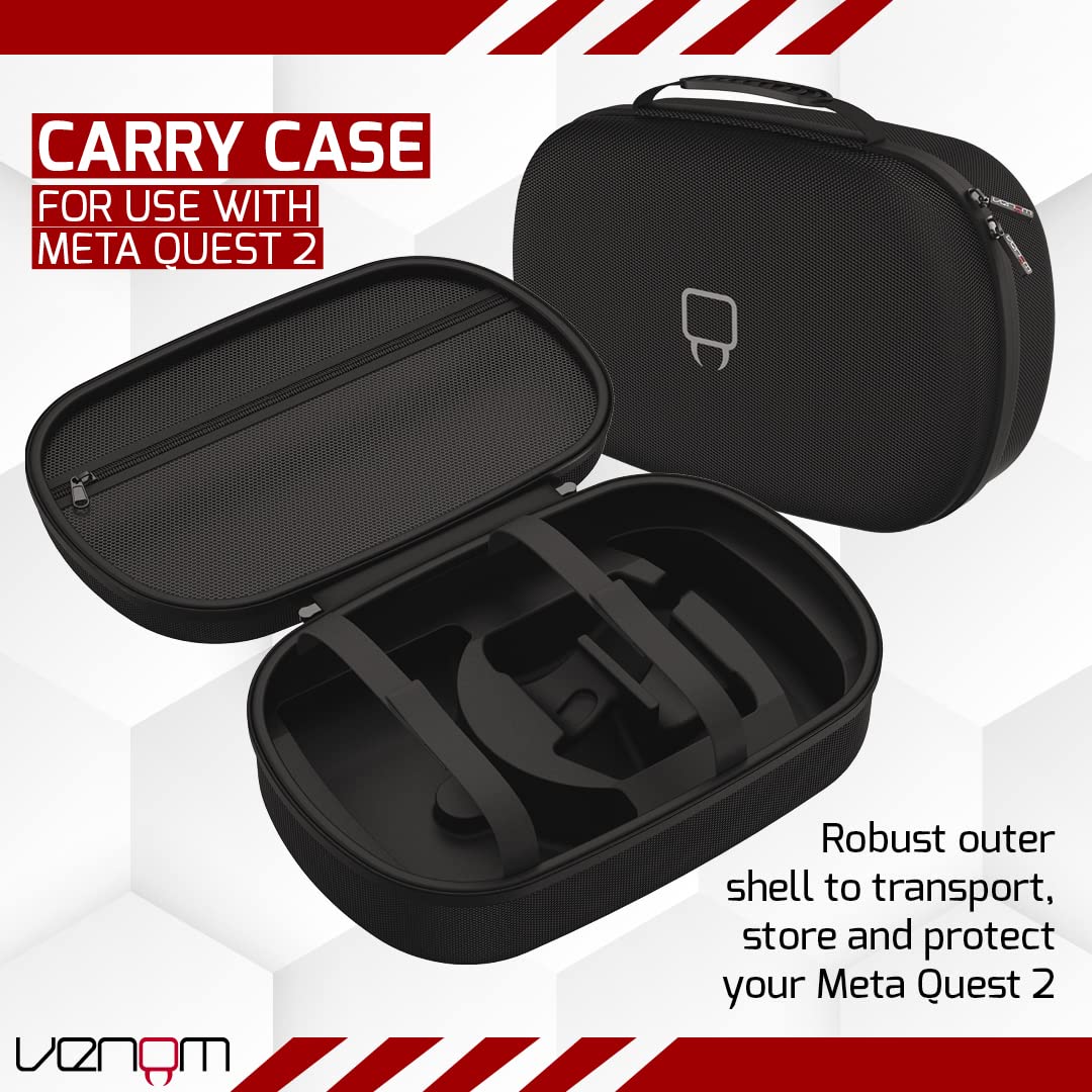 Premium VR Headset Storage Case for Meta Quest 2 & 3 - Protective Travel Carrying Bag with Padded Interior | Perfect for Gaming, Travel & Home Organization