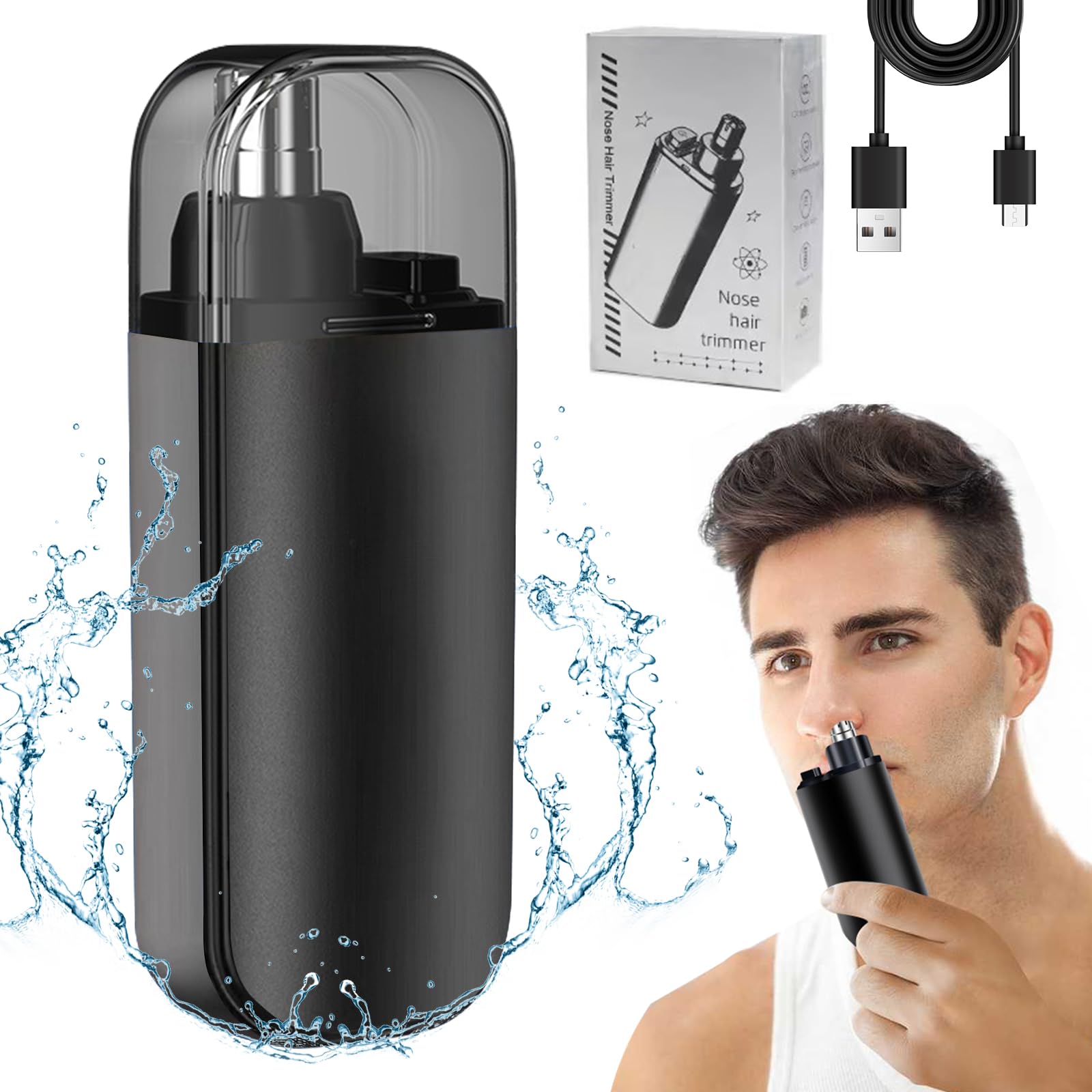 Premium USB Rechargeable Nose & Ear Hair Trimmer for Men - Waterproof 2-in-1 Grooming Kit with Stainless Steel Blades & LED Light - Compact Travel Design - Perfect Gift for Dad, Husband, Boyfriend - Ideal for Home, Gym, Office & Travel - Essential for Daily Grooming & Personal Care - Great for Business Trips, Meetings & Home Grooming Routine - Best for Travelers, Professionals & Busy Lifestyles