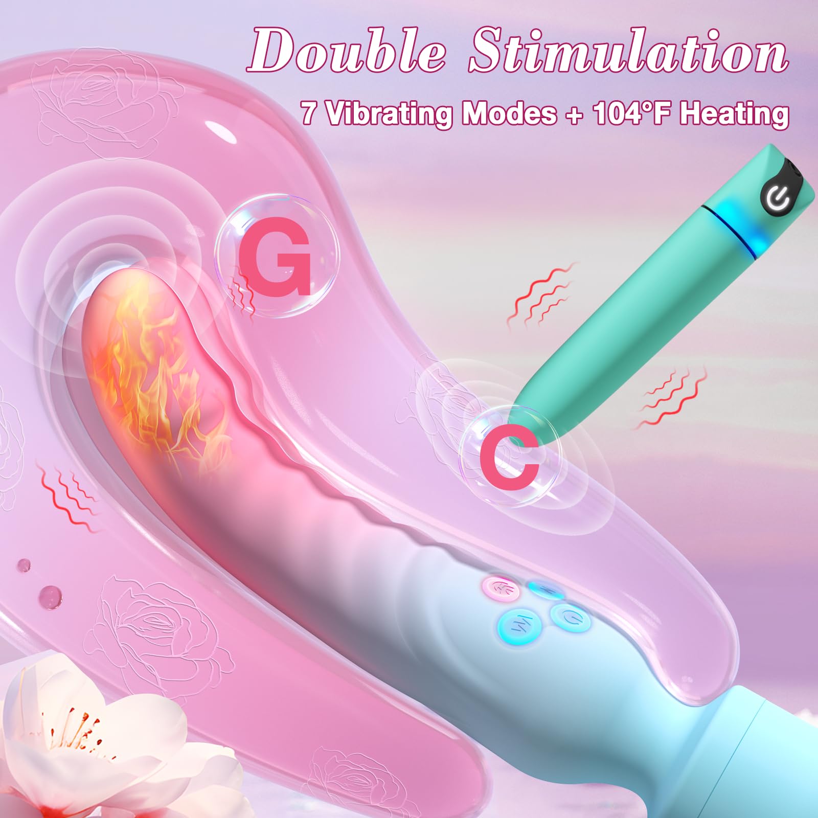 G Spot Vibrator Wand & Bullet Vibrator Set - 7 Speed Waterproof Rechargeable Clitoral Stimulator for Women, Couples & Solo Play - Perfect for Bedroom Fun, Romantic Nights & Self-Care Moments
