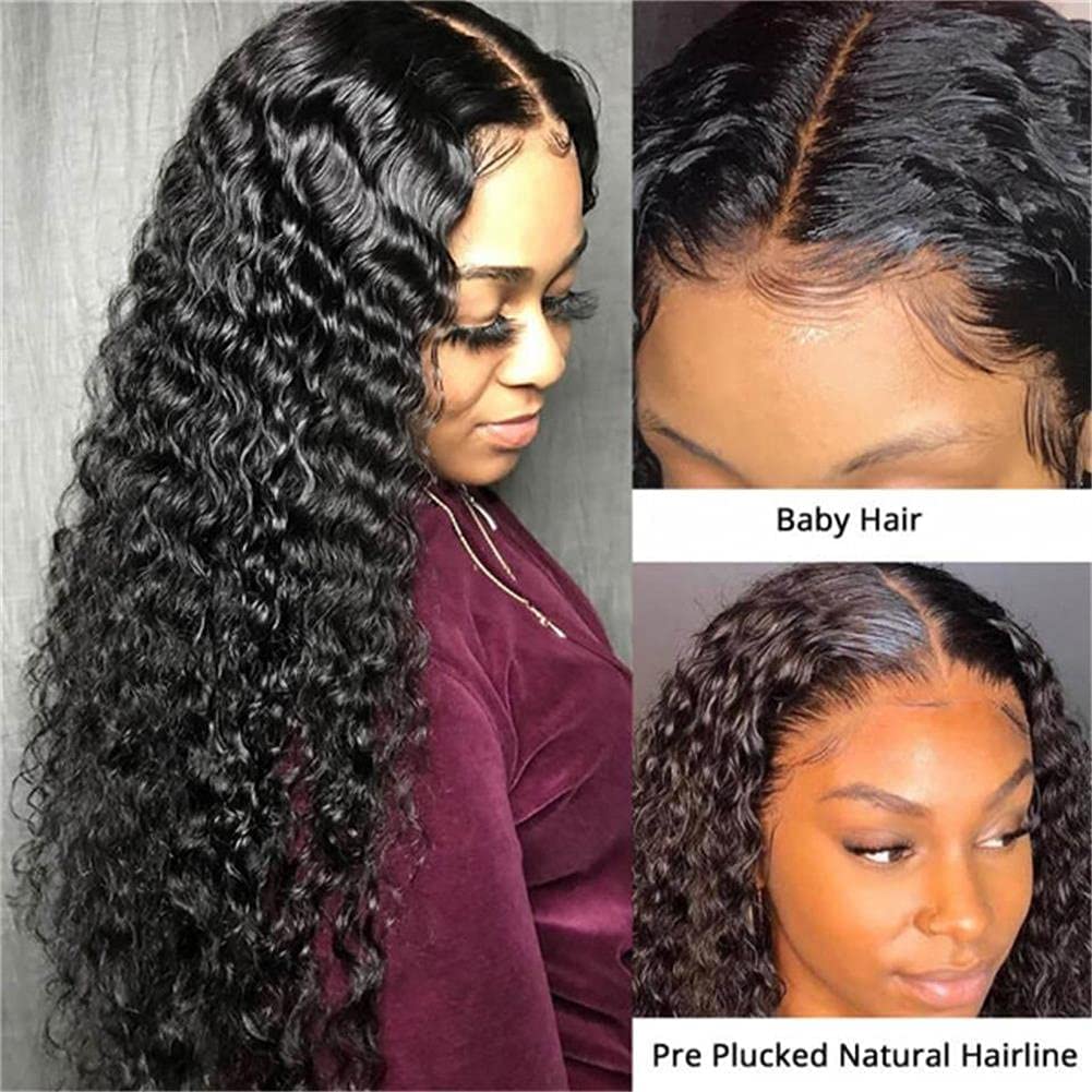 5x5 HD Lace Closure Wigs Human Hair Deep Wave - 10A Grade 180% Density Glueless Lace Front Wigs for Black Women - Pre Plucked Hairline with Baby Hair 18 Inch - Perfect for Daily Wear, Parties, and Special Occasions