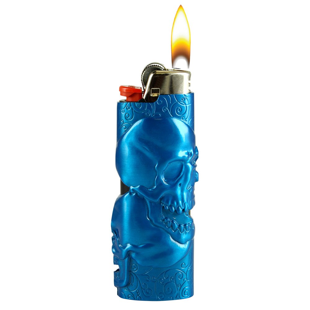Mystic Metal BIC Lighter Case - Skull Protector for Outdoor Camping