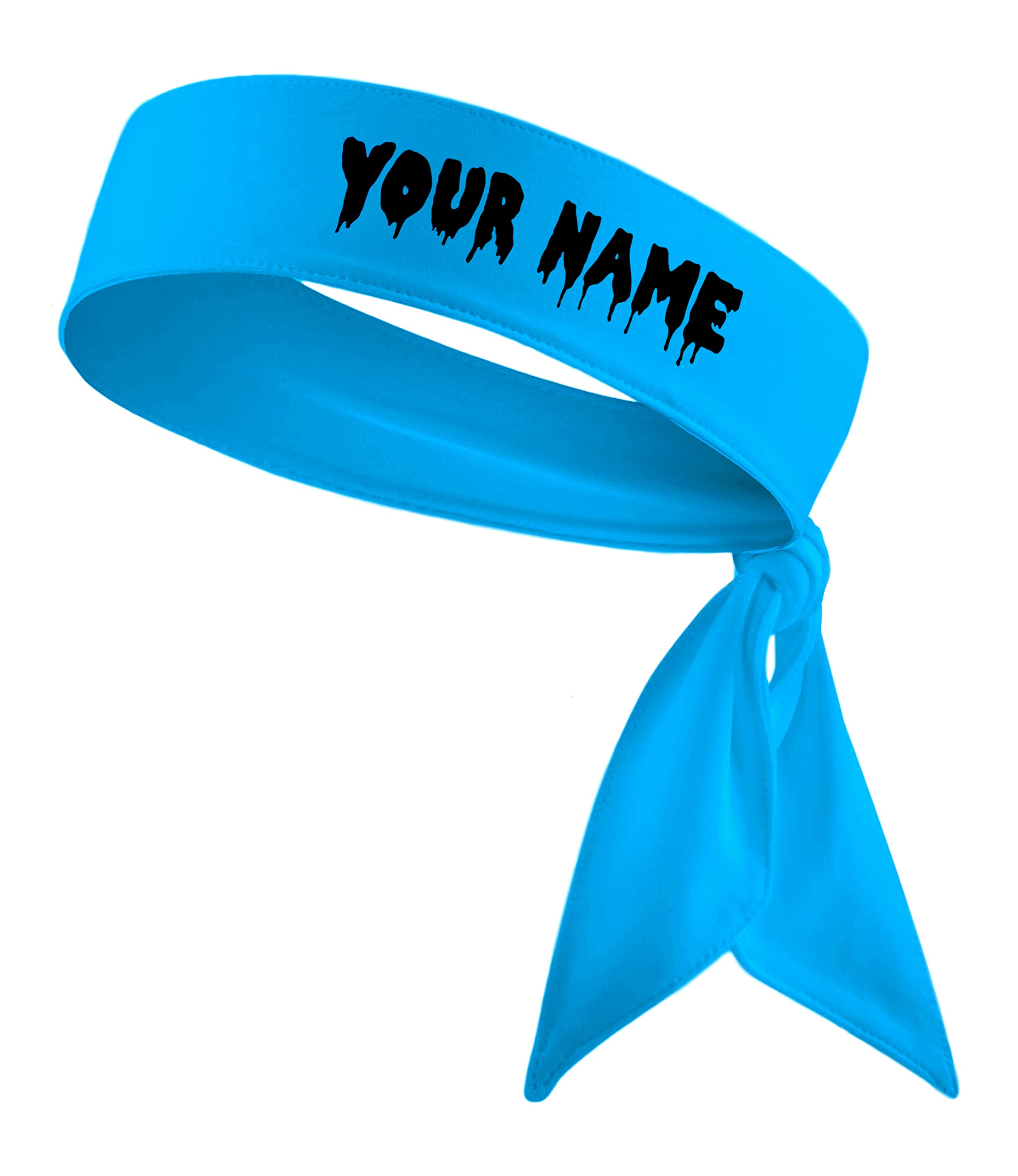 Custom Personalized Drippy Name Sports Headband - Sweat-Wicking Head Tie for Basketball, Soccer, Running & Workouts (White, Black, Red, Blue, Yellow, Orange, Green, Purple, Pink, Grey) - Perfect for Athletes & Fitness Enthusiasts