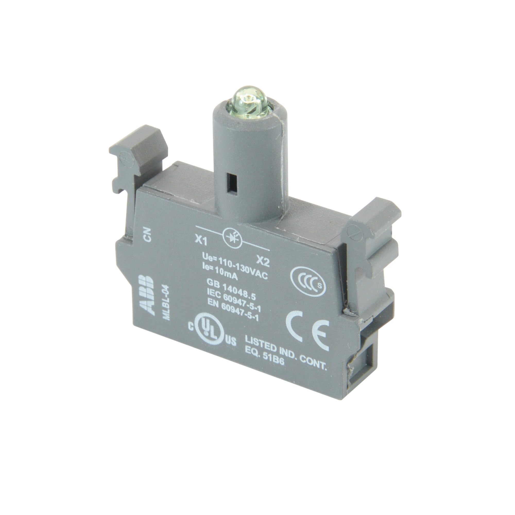 MLBL-04G 30MM Green LED Illuminated Modular Block Light with Screw Clamp Terminal, 110-130VAC, 22MM Size - Perfect for Industrial Control Panels, Machinery Indicators & Equipment Status Lighting