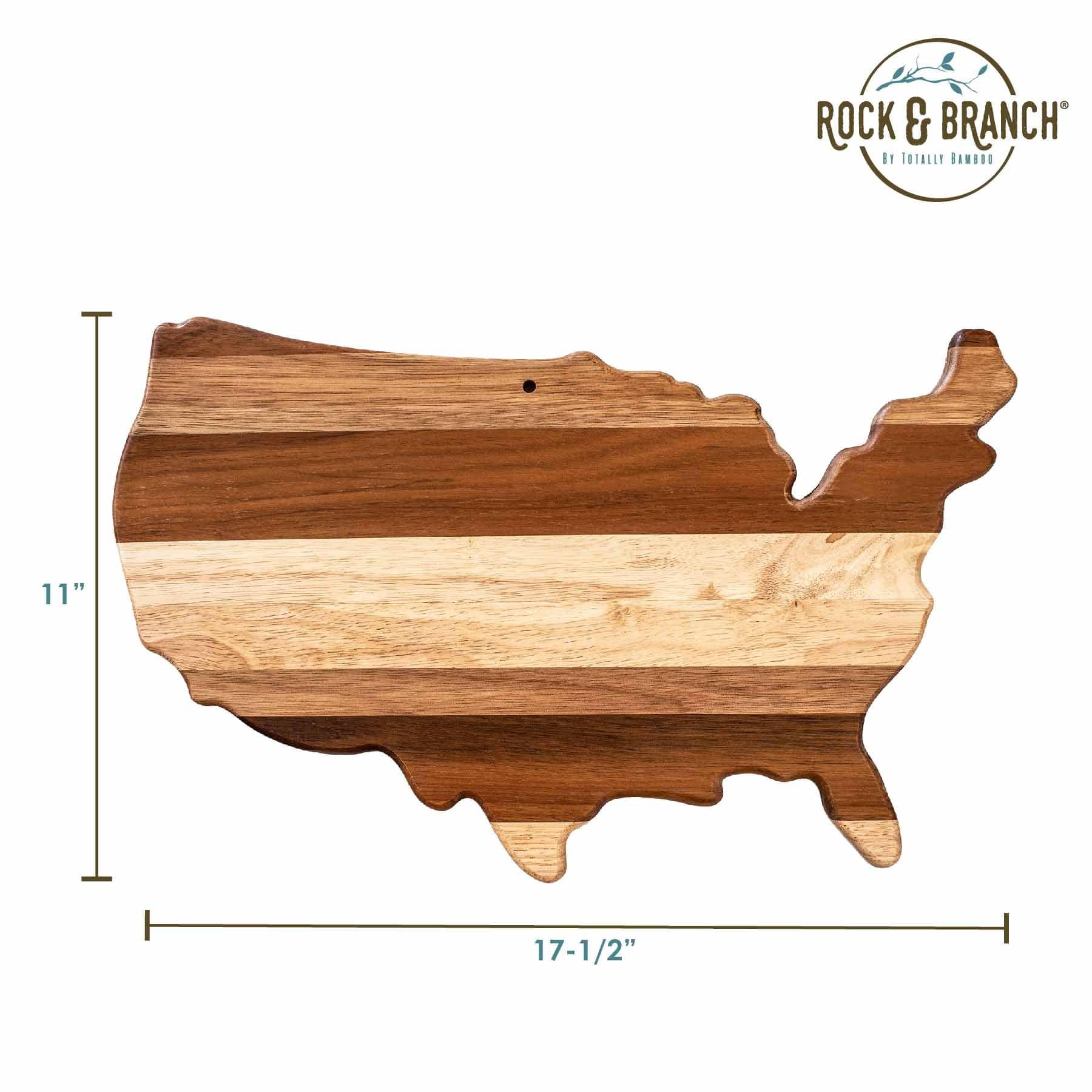 Premium Rock & Branch® Shiper Series USA Wooden Cutting Board - Durable Kitchen Chopping Board for Meat, Vegetables & Cheese - Perfect for Home Cooking & Gift Giving