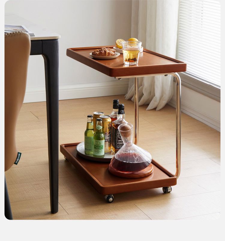 Solid Wood C-Shaped Side Table - Beech, Ash, Oak, Poplar - Modern End Table for Living Room, Bedroom & Office
