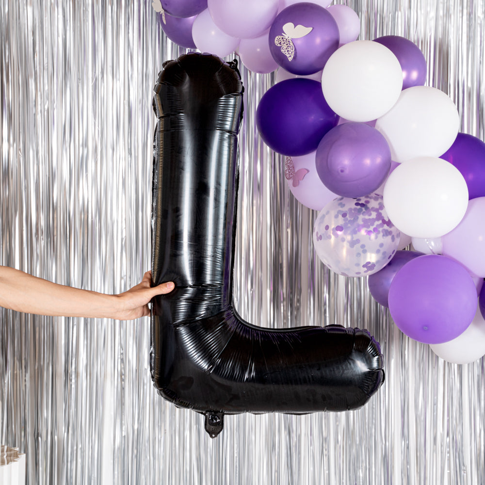 Balloonify Black Mylar Letter L Balloon - 40 Inch Large Foil Alphabet Balloon for Birthday Party Decorations, Wedding, Baby Shower & Graduation Events - 1 Count Box