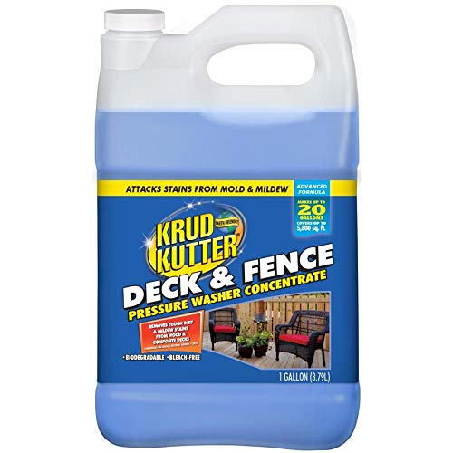 Krud Kutter 1-Gallon Deck and Fence Pressure Washer Cleaner | Heavy-Duty Outdoor Cleaner for Wood, Concrete & Vinyl | Ideal for Patios, Driveways & Exterior Surfaces
